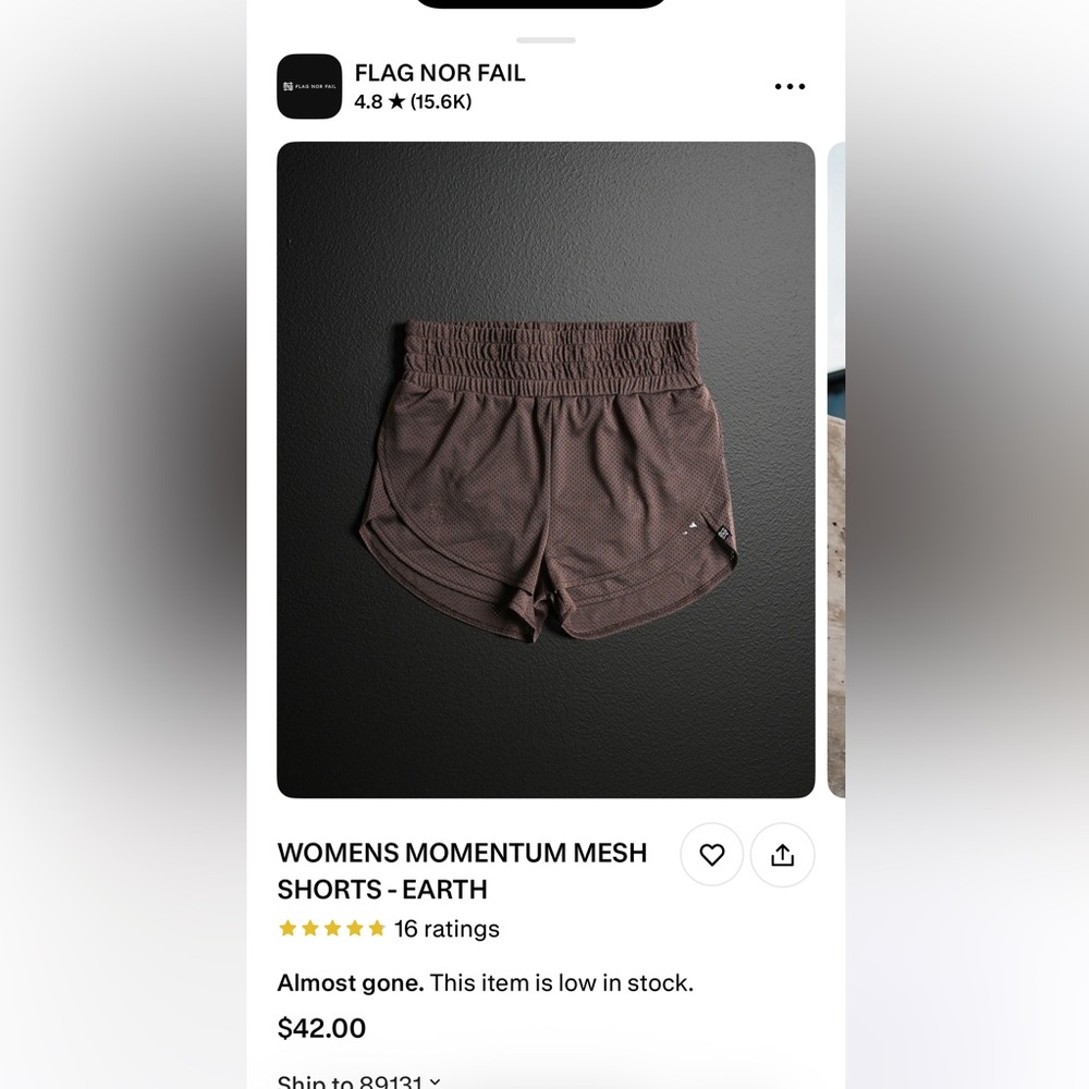 Flag Nor Fail Women's Athletic Shorts - Brown